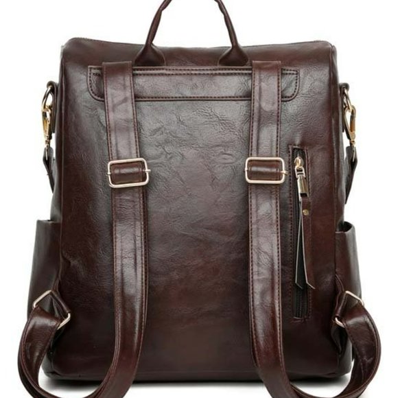 Coffee Washed Convertible Backpack by LEZA - Picture 2 of 5